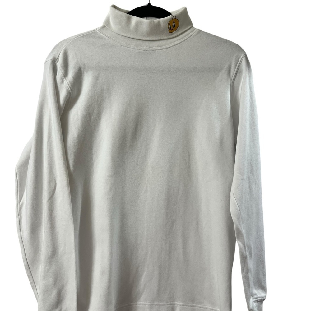 WB Vintage Tweety Bird 100% Cotton Classic White Turtleneck Shirt- Size M